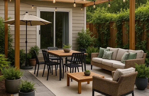 aménagement d'un patio extérieur